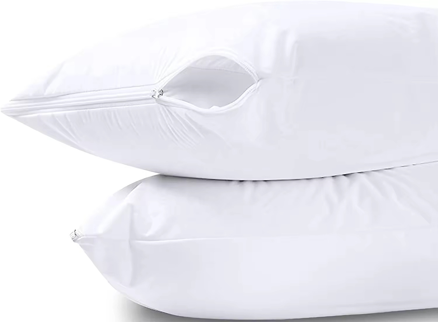 Premium White Cooling Breathable Pillowcases 2 Pack with Envelope Bamboo Microfibre Pillow Cases