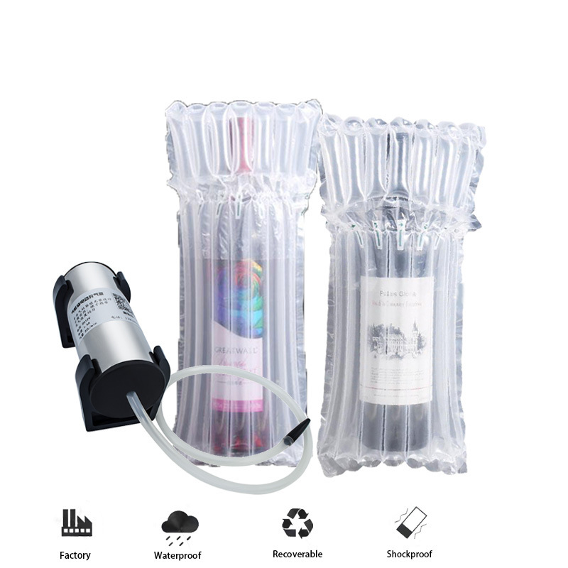 Non toxic medical substrate transparent inflatable air bubble column bag wine bottle protectors with big promotion