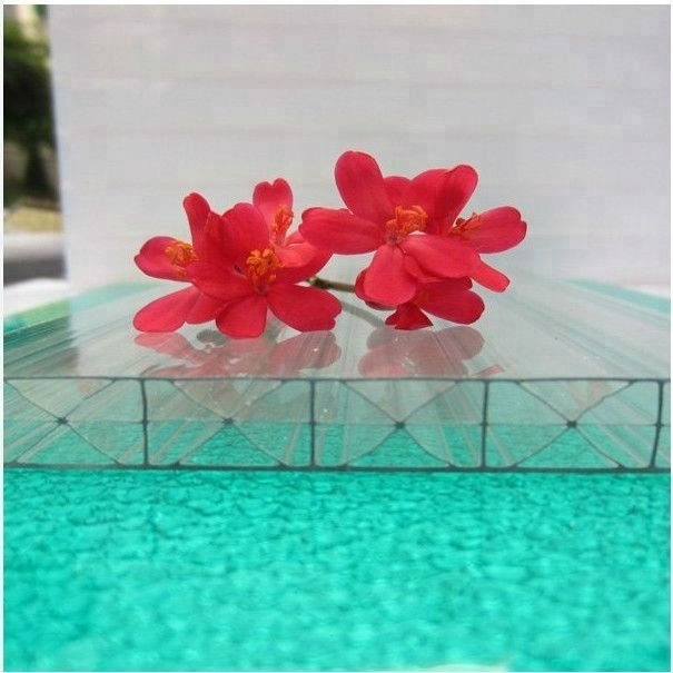 8mm Multiwall Clear Transparent Plastic Four- wall PC Roofing Panel