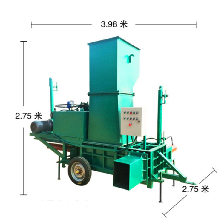 Straw Hay Baler Machine Manual Tying Grain Straw Bale Press Square Hay Strapping Machine Green Storage Hydraulic Baler