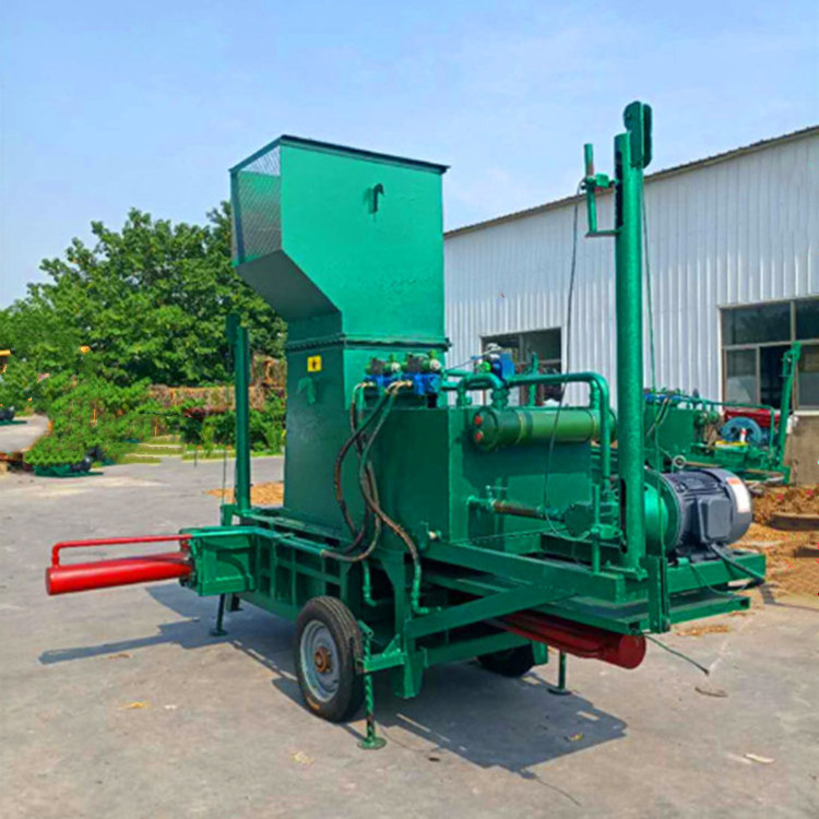 Straw Hay Baler Machine Manual Tying Grain Straw Bale Press Square Hay Strapping Machine Green Storage Hydraulic Baler