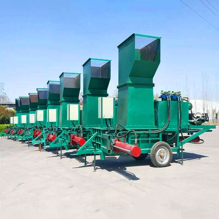 Straw Hay Baler Machine Manual Tying Grain Straw Bale Press Square Hay Strapping Machine Green Storage Hydraulic Baler