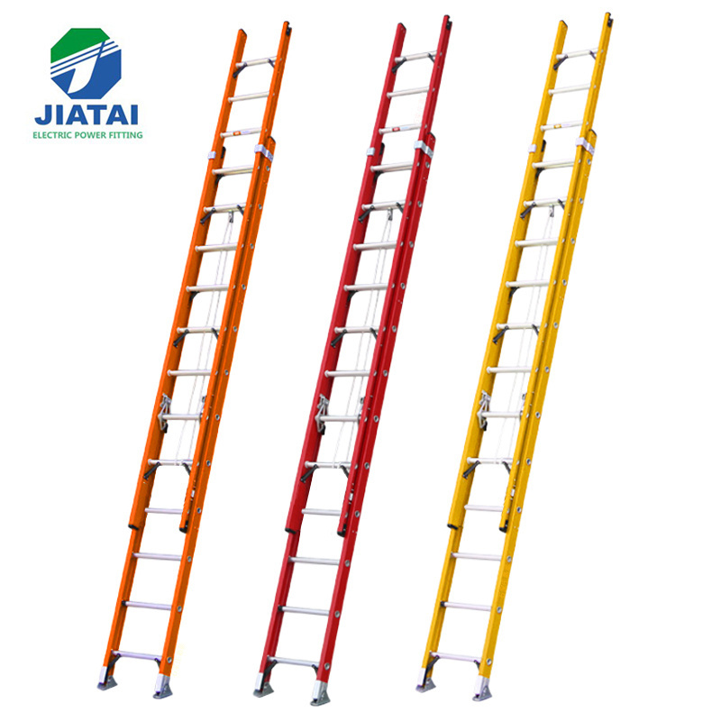 FRP Insulated Aluminum Telescopic Ladder Extendable Fiberglass Construction Extension Ladder