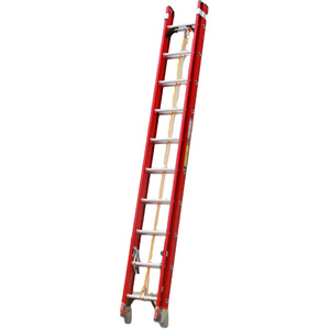 High Strength pultrusion safety lightweight 24 Step 28 ft fiberglass extension ladder escaleras