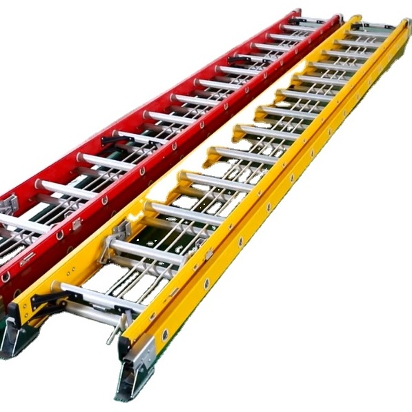 FRP Insulated Aluminum Telescopic Ladder Extendable Fiberglass Construction Extension Ladder