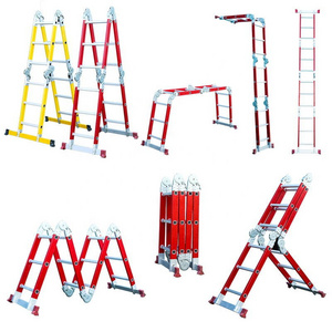 4 x 3 steps hot sale multifunctional big hinge folding fiberglass ladder