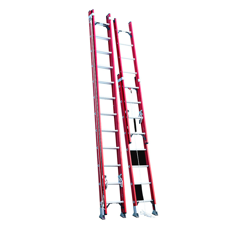 FRP Insulated Aluminum Telescopic Ladder Extendable Fiberglass Construction Extension Ladder