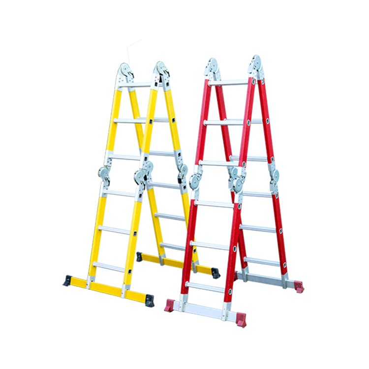 4 x 3 steps hot sale multifunctional big hinge folding fiberglass ladder