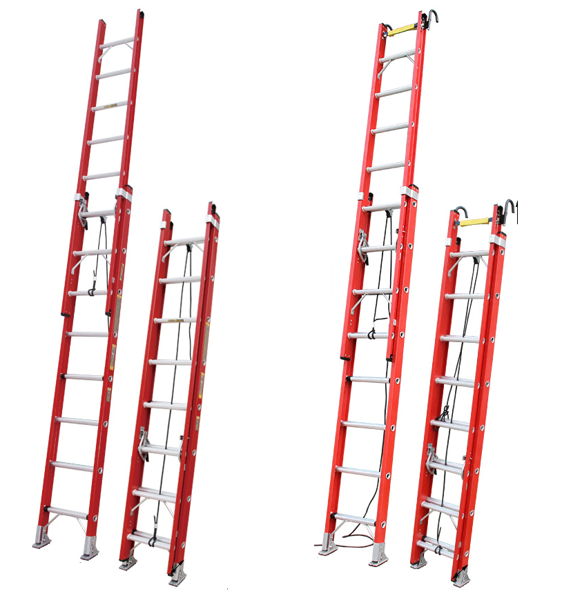 FRP Insulated Aluminum Telescopic Ladder Extendable Fiberglass Construction Extension Ladder