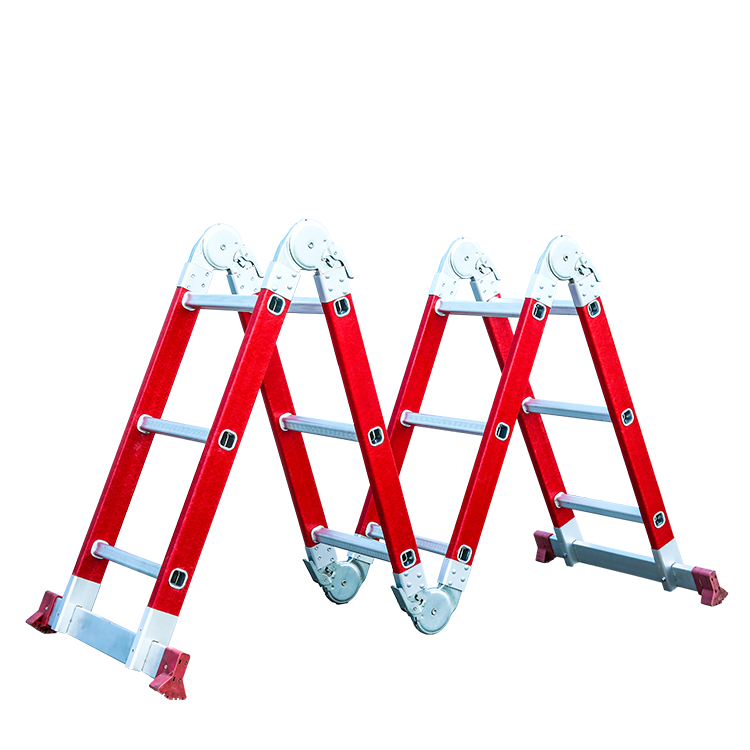 4 x 3 steps hot sale multifunctional big hinge folding fiberglass ladder