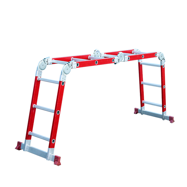 4 x 3 steps hot sale multifunctional big hinge folding fiberglass ladder