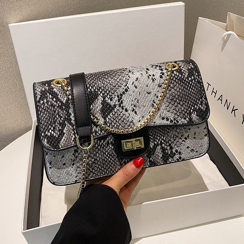 New Design Snake Skin Chain Small Women Hand Bags Ladies Purses And Handbags Women's Shoulder Bags