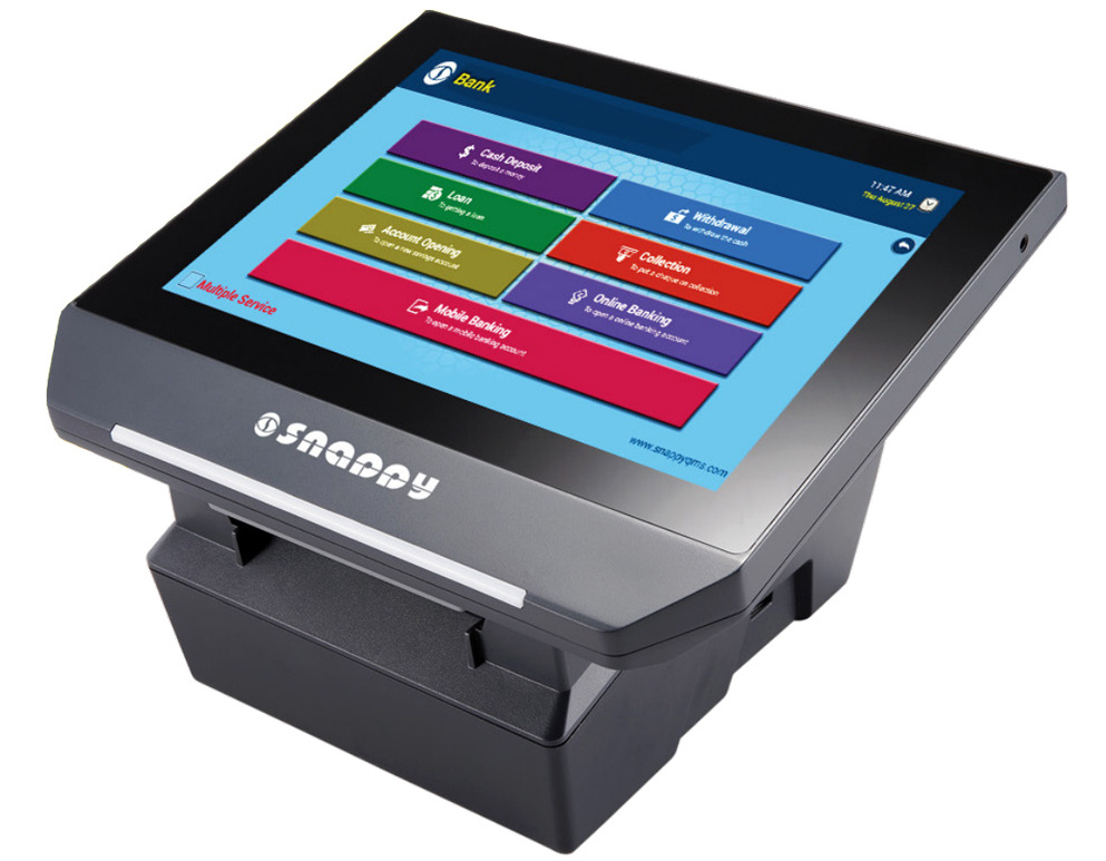 Snappy 10 Inch Android self-service Ticket Dispenser 80mm Thermal Printer Auto Queue ticket wireless hospital  queue system