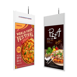 Retail 55 65 Inch Indoor High Brightness Ceiling Hanging Advertising Double Side Digital Signage Window Lcd Display Screen