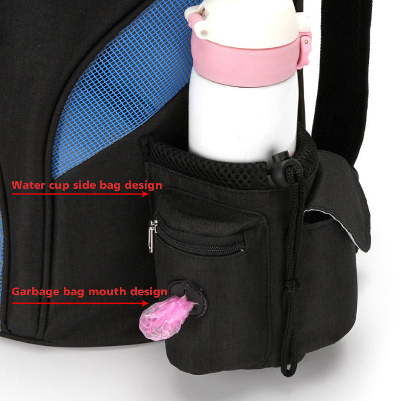 Collapsible Breathable Double Shoulder Cat Backpack Pet Travel Wheels Luggage Bag Carrier With Garbage Pocket