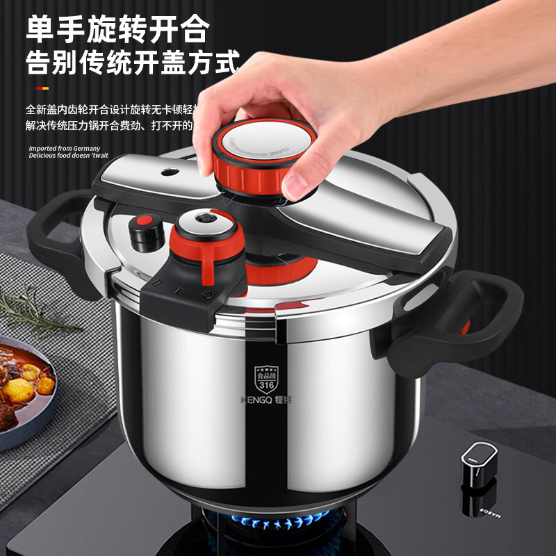 Highly Quality Gas And Induction Cooker 316 Stainless Steel Pot Kitchen Cookware Explosion-proof 10L Pressure Cooker