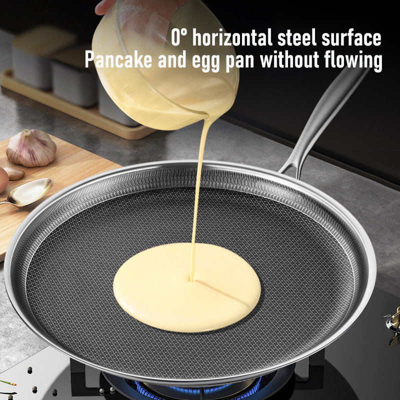 Easy To Clean Surface Steak Egg Frying Pan Set Carbon Steel Frying Pan Non Stick Pan stainless steel 1810