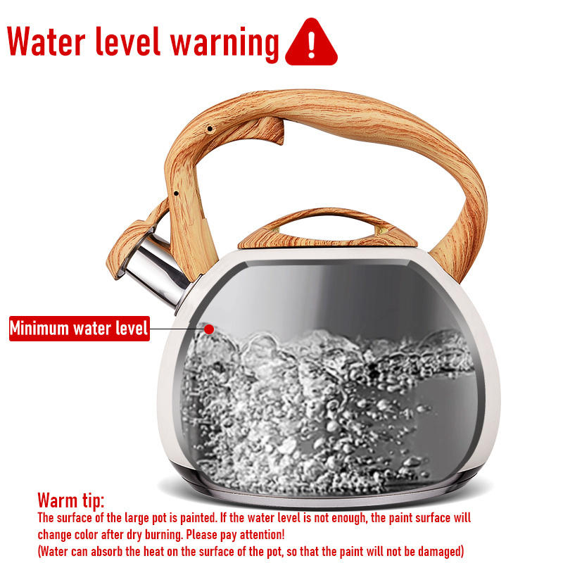 Factory Wholesale Food Grade Stainless Steel Kitchen 3.5L Color Coating Tea Water Kettle Stove Top Whistling Kettle