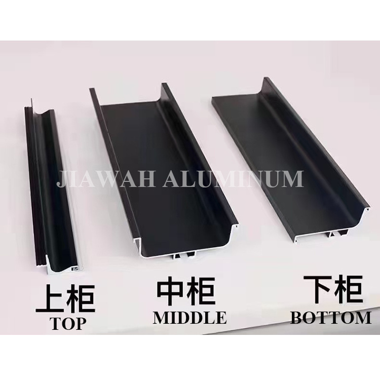 Ready Mould Kitchen Interior Cabinet Aluminium Alloy Profile For Furniture Wardrobe Bedroom Frosted Glass Door Anodized Profiles