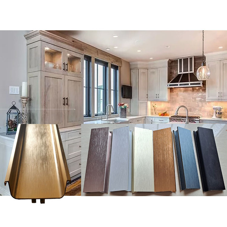 Ready Mould Kitchen Interior Cabinet Aluminium Alloy Profile For Furniture Wardrobe Bedroom Frosted Glass Door Anodized Profiles