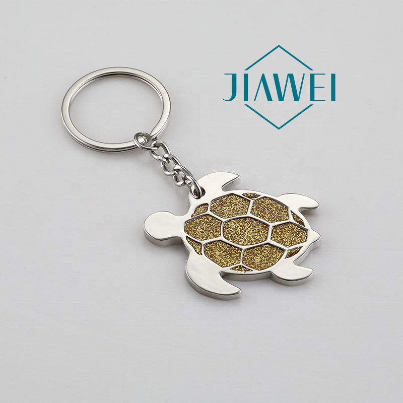 Crystal glitter rhinestone car keyring bling keychain accessories custom turtle key holder