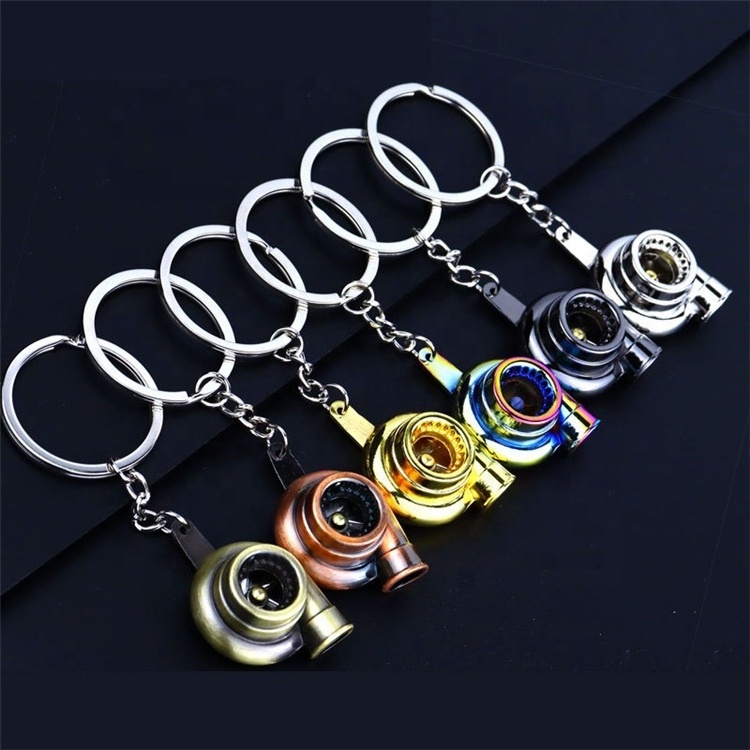 Creative gift auto parts custom Automotive turbo gear hub car wheel pend metal keychain