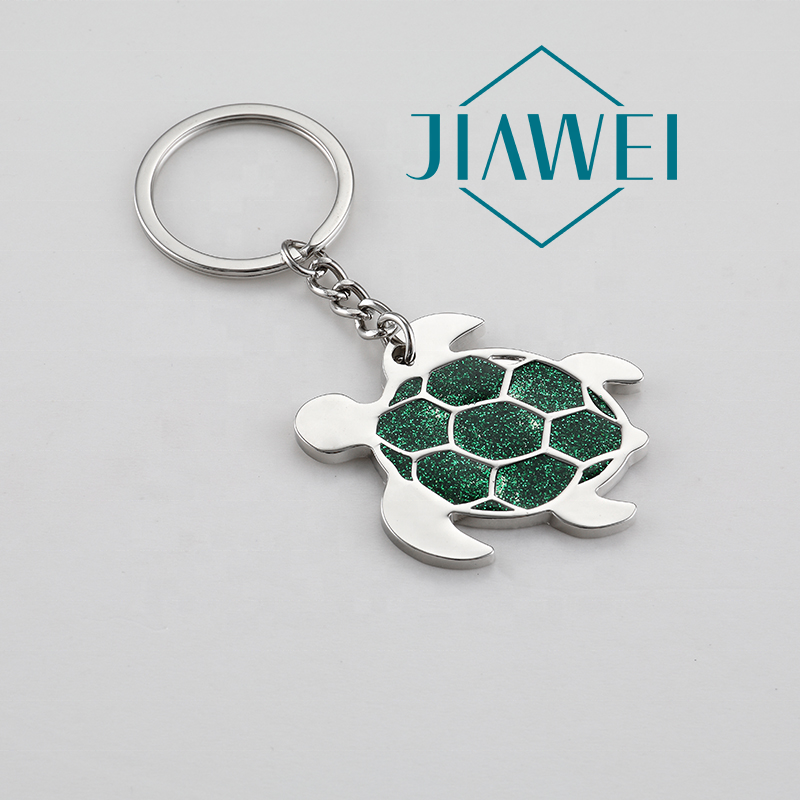 Crystal glitter rhinestone car keyring bling keychain accessories custom turtle key holder