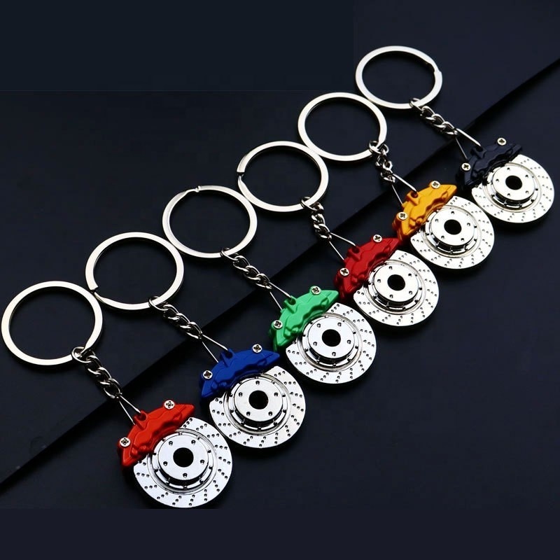 Creative gift auto parts custom Automotive turbo gear hub car wheel pend metal keychain