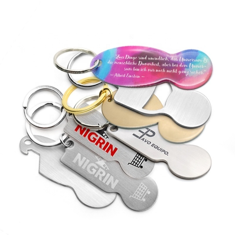 Customized Design 2D Metal Euro Trolley Coin Enamel Keychain Supermarket Shopping Cart Locks Trolly Token Coin Key Ring