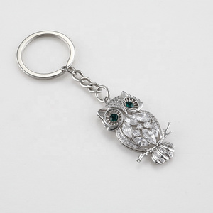 Jia Wei diamond Keychain bag accessories metal pendant owl keyring small gift key holder