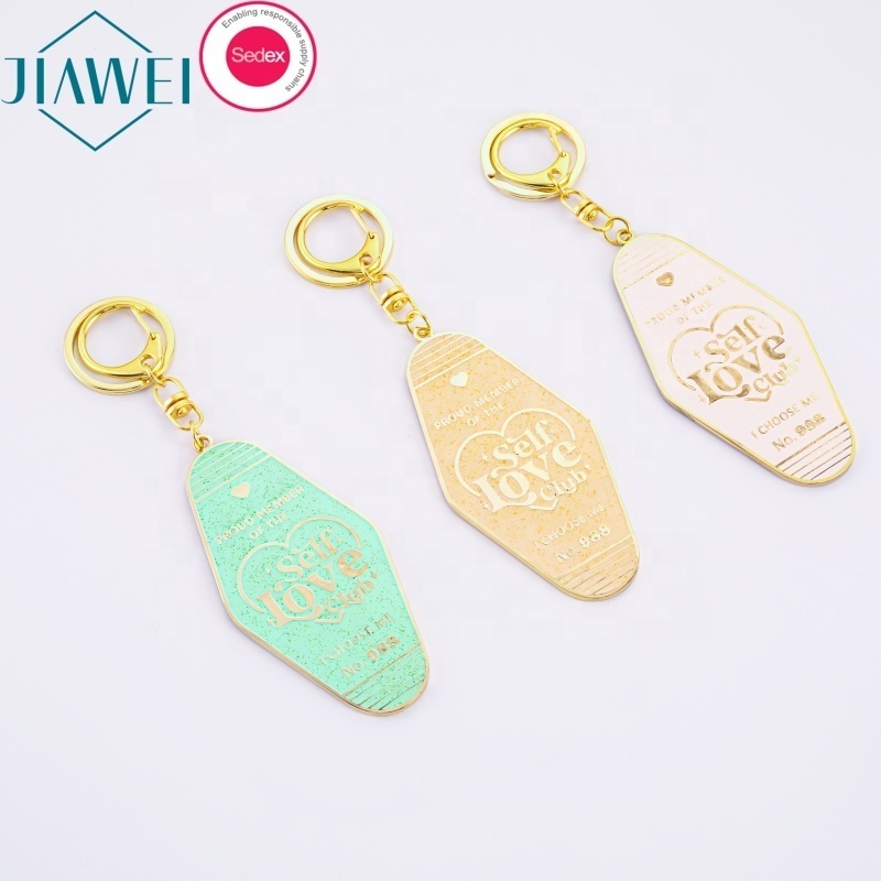 hot sale custom sea beach souvenir printed fashion beautiful glitter zinc alloy sublimation metal motel hotel logo keychain