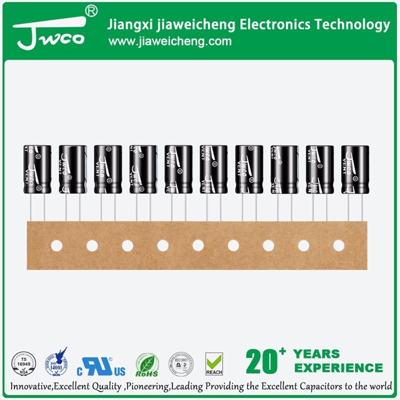 Capacitor factory JWCO 2200uf 35v radial aluminum electrolytic capacitors