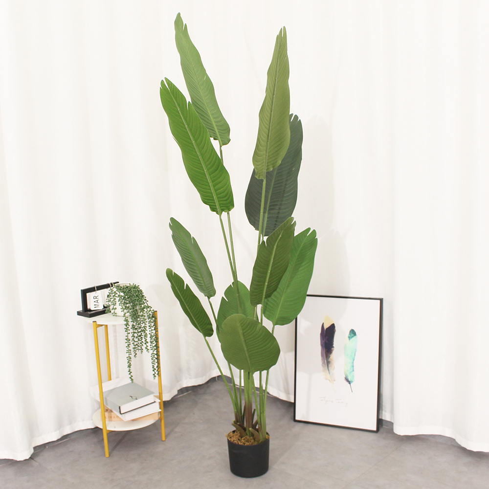 Greenery Palm Plastic Bird Of Paradise Plant High Quality Banana Tree Real Touch Skybird Artificial Traveler Banana Tree