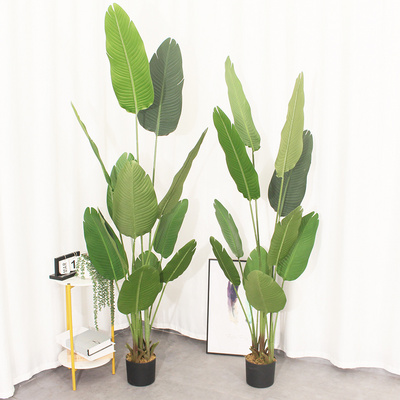 Greenery Palm Plastic Bird Of Paradise Plant High Quality Banana Tree Real Touch Skybird Artificial Traveler Banana Tree