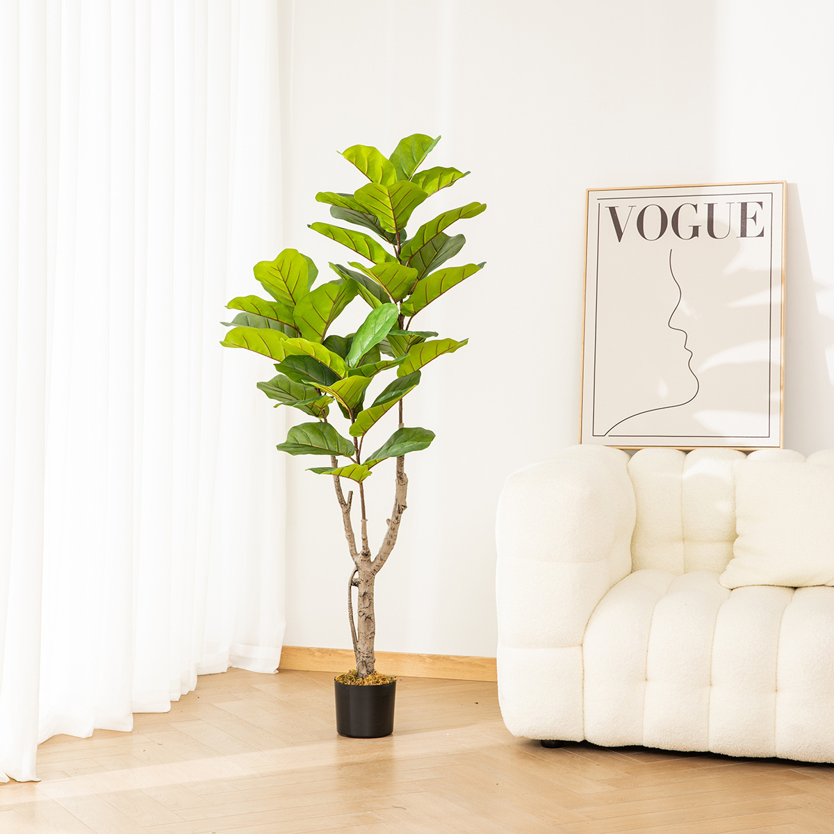 Factory Wholesales Hot Selling  Plastic Artificial Plants Tree  Fiddle Leaf Fig Tree Ficus Tree