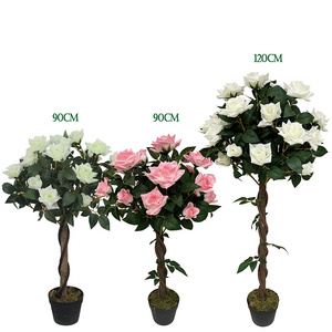 JIAWEI Fake Plants New Fashion New Popular In Pots Silk White Roses Rose Multi Color Selection Artificial Rose Trees Flower