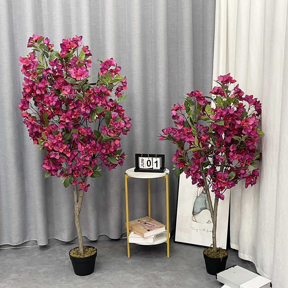 Home Party Wedding Decoration Artificial Tree Nearly Natural Artificial Bougainvillea Pink Flower Tree