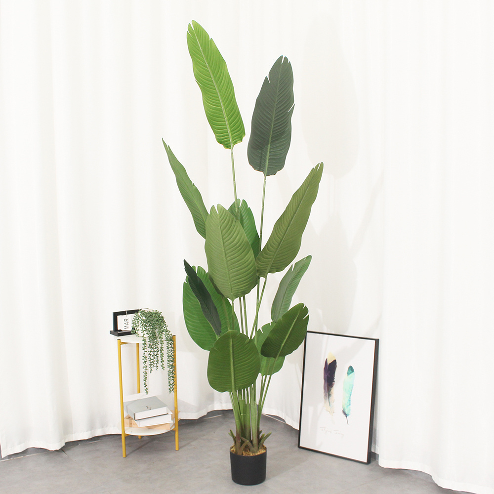 Greenery Palm Plastic Bird Of Paradise Plant High Quality Banana Tree Real Touch Skybird Artificial Traveler Banana Tree