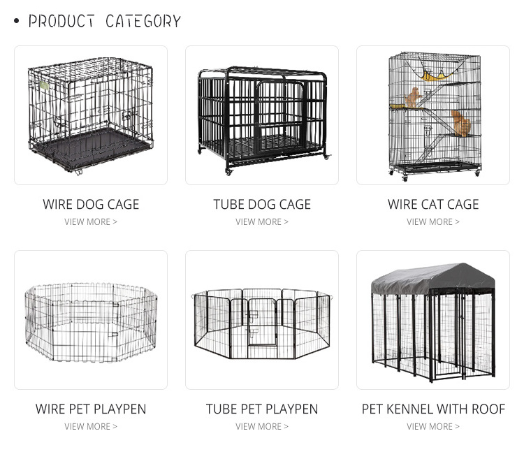 Wholesale Metal Iron Wire Double Door Pet House Heavy Duty Dog Crate Dog Cage with Wheels