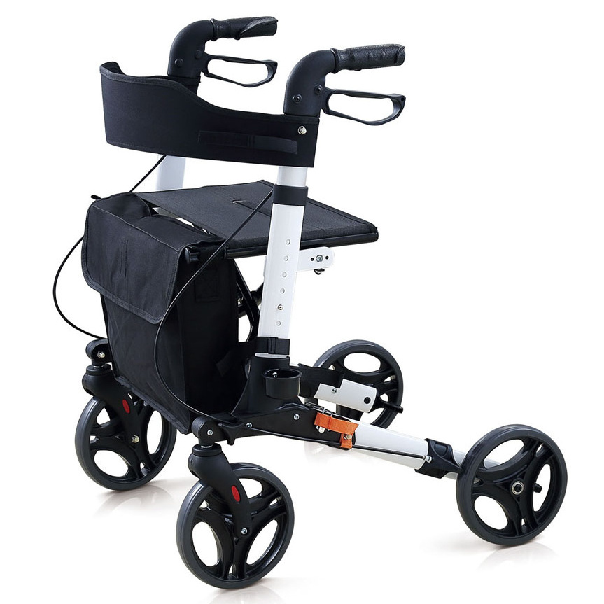 High quality Foldable Aluminum outdoor shopping medical rollator walker with Seat For Elder