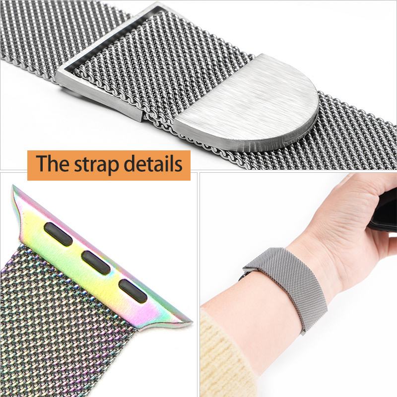 High Grade Mesh Milanese Loop Stainless Steel Magnetic Metal Bracelet Wristband Watch Strap Watch Bands For Apple i Watch