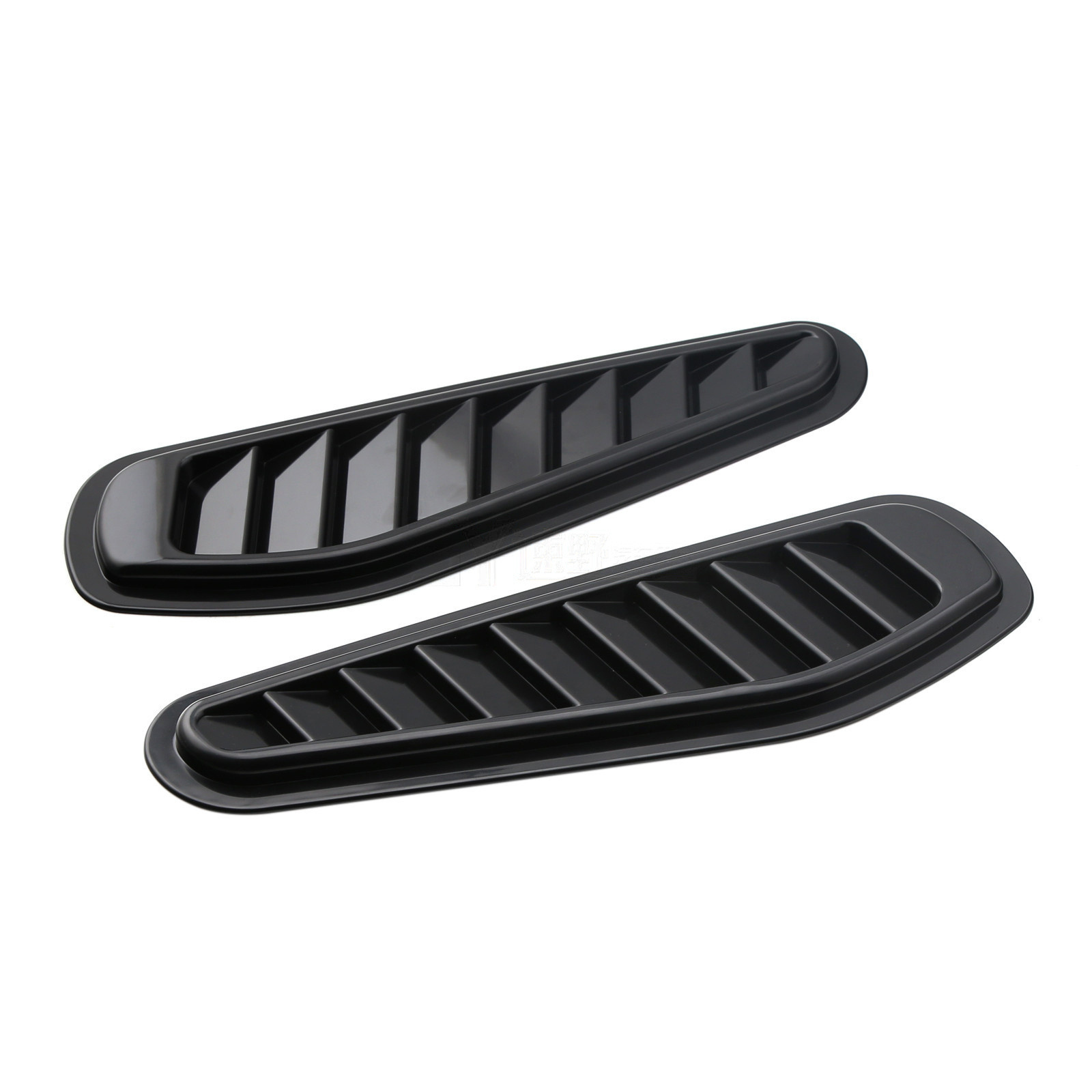 YCL-009 Universal Car Decorative Air Flow Intake Scoop Turbo Bonnet Vent Cover X2 Black