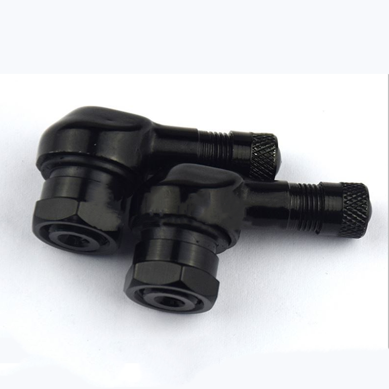 CNC Motorcycle & E-bike Valve Nozzle: Right-Angle, Leak-Proof, Anodized Aluminum Alloy with Copper Core