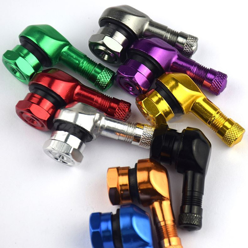 CNC Motorcycle & E-bike Valve Nozzle: Right-Angle, Leak-Proof, Anodized Aluminum Alloy with Copper Core