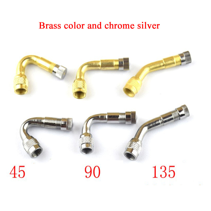 45/90/135 degree Tire Valve Stem Extenders, Auto/Motorcycle Universal Tire Valve Stem Extensions Tube Brass Valve Stem Extension