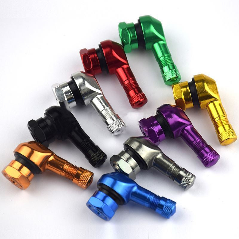 CNC Motorcycle & E-bike Valve Nozzle: Right-Angle, Leak-Proof, Anodized Aluminum Alloy with Copper Core