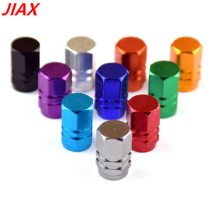 Auto Tire Valve Stem Caps,Hexagonal Valve Cap Universal Aluminum Tire Dust Cap for Motorcycle/Bike (4pcs)