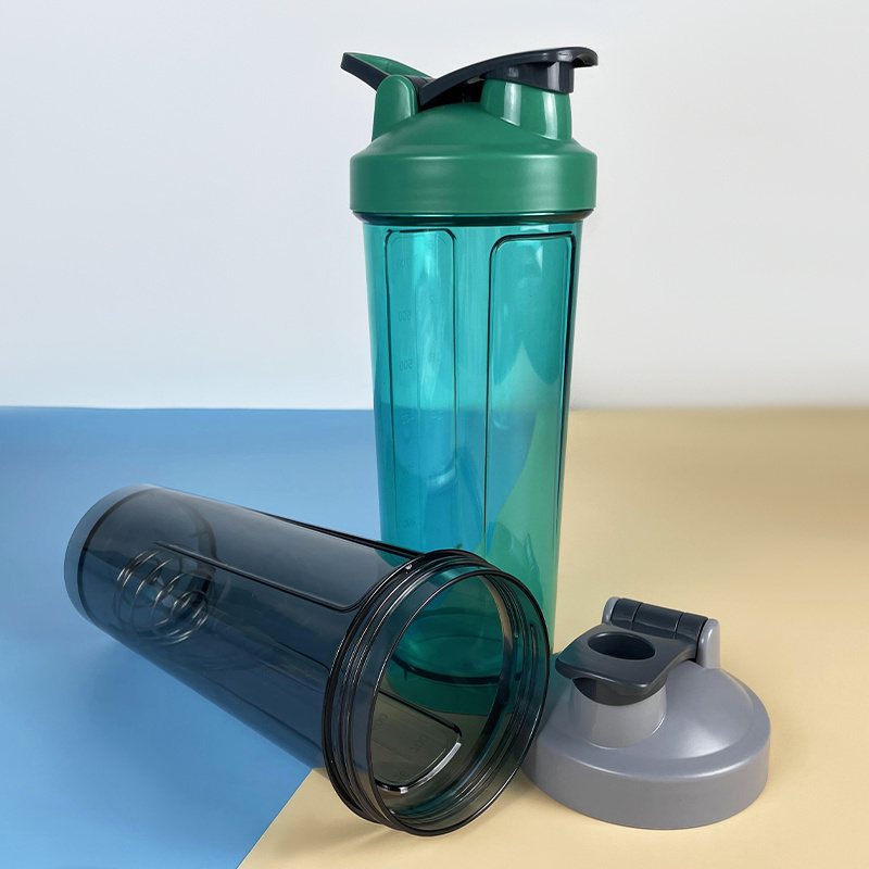 700ml Clear Protein Shaker Bottle with Stainless Steel Ball Custom Plastic Water Bottles for Outdoor Sports Fitness