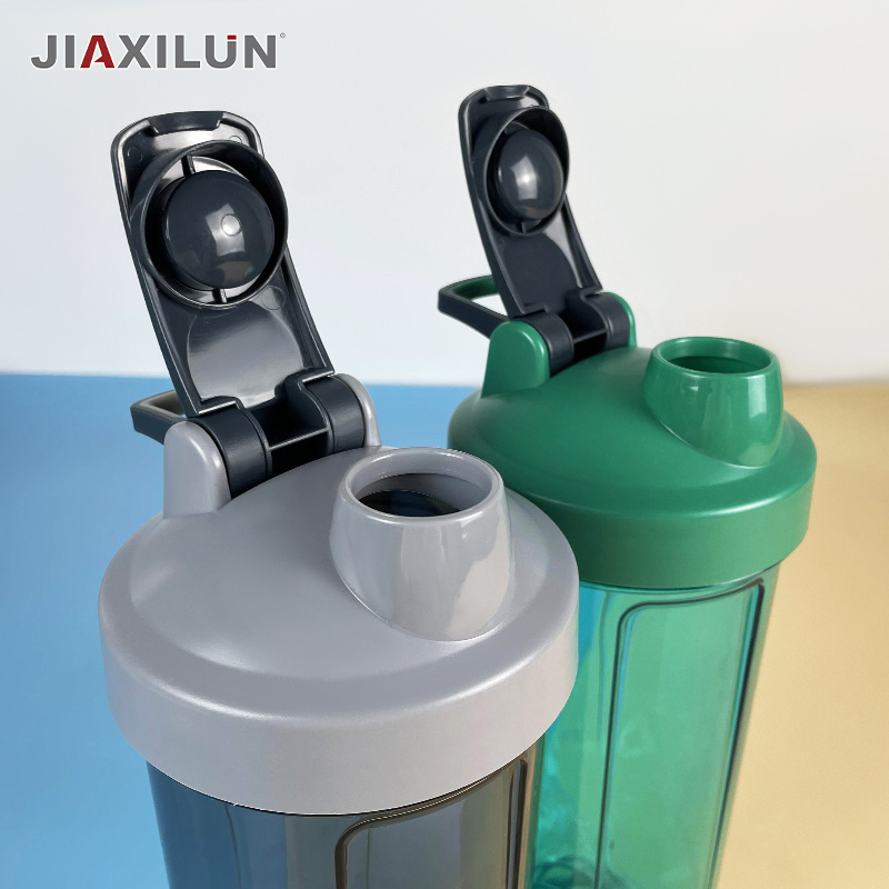 700ml Clear Protein Shaker Bottle with Stainless Steel Ball Custom Plastic Water Bottles for Outdoor Sports Fitness