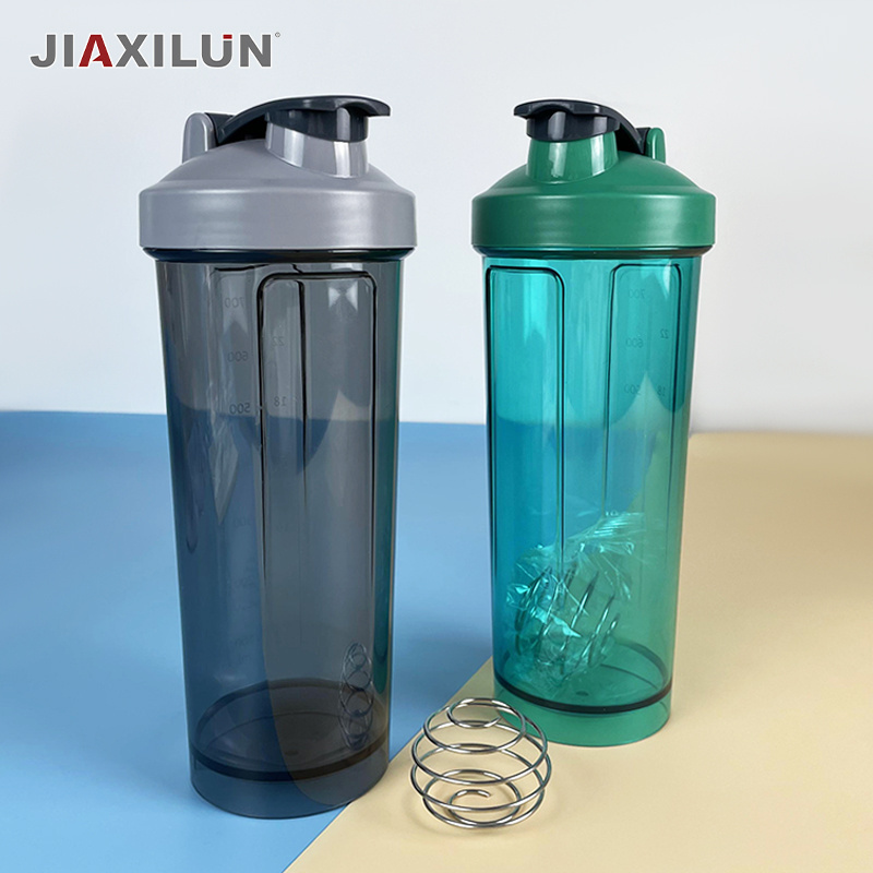 700ml Clear Protein Shaker Bottle with Stainless Steel Ball Custom Plastic Water Bottles for Outdoor Sports Fitness